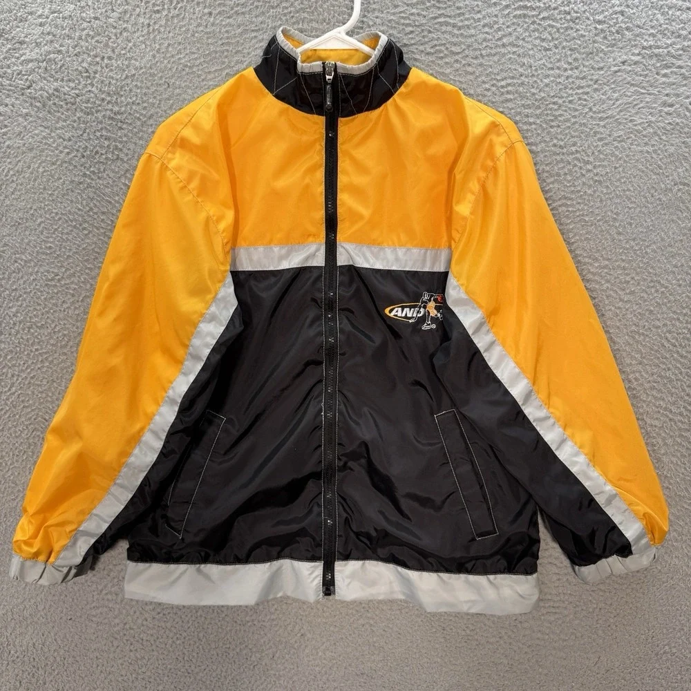 Vintage And1 Jacket Boys Large 14-16 Multicolor Colorblock Windbreaker 90s Y2K